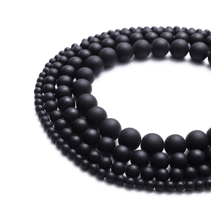BEADIA Matte Black Onyx Natural Stone Round Loose Semi Gemstone Beads for Jewelry Making 4MM 89PCS - Image 4